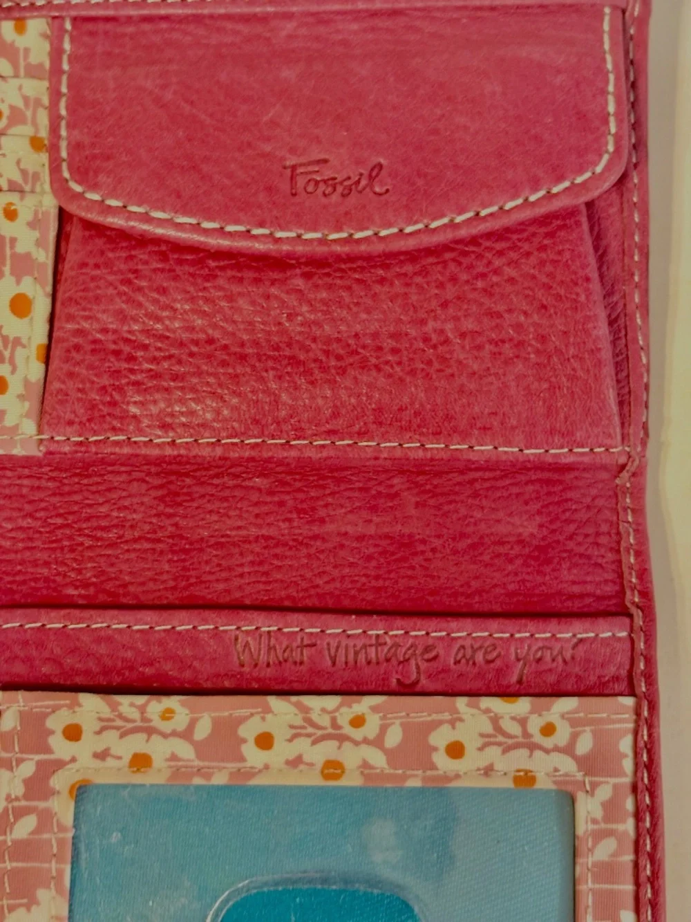 Vintage Fossil Wallet Early 2000s Style Bi Fold Colorful Y2K Retro Boho Hippie